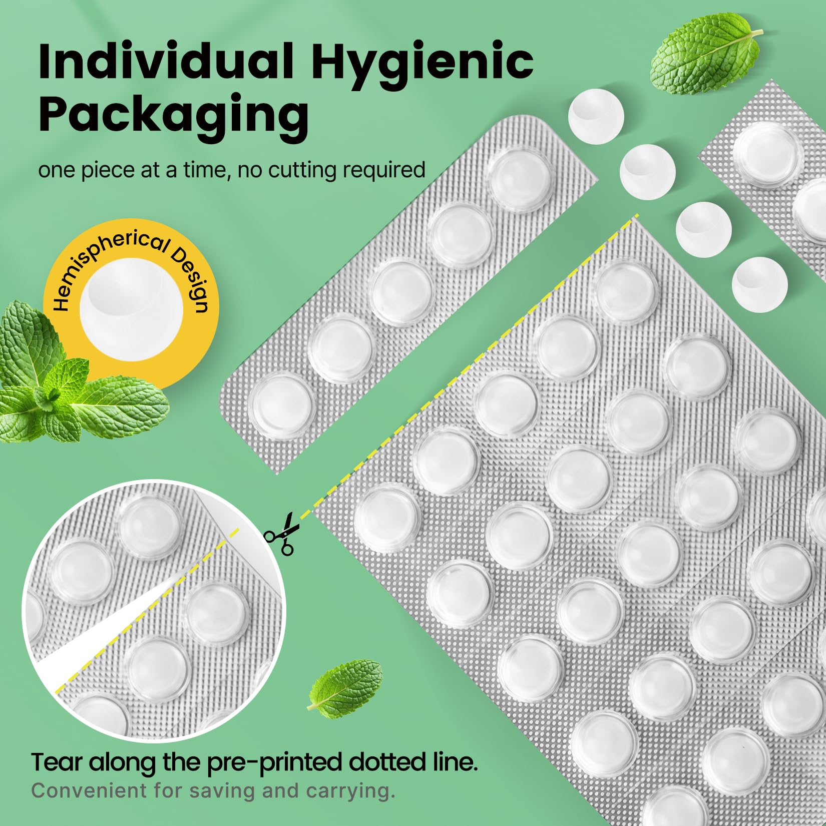 Orthodontic Wax for Braces Wax Individual Hygienic Packaging Dental Wax Dots (90PCS, Mint)