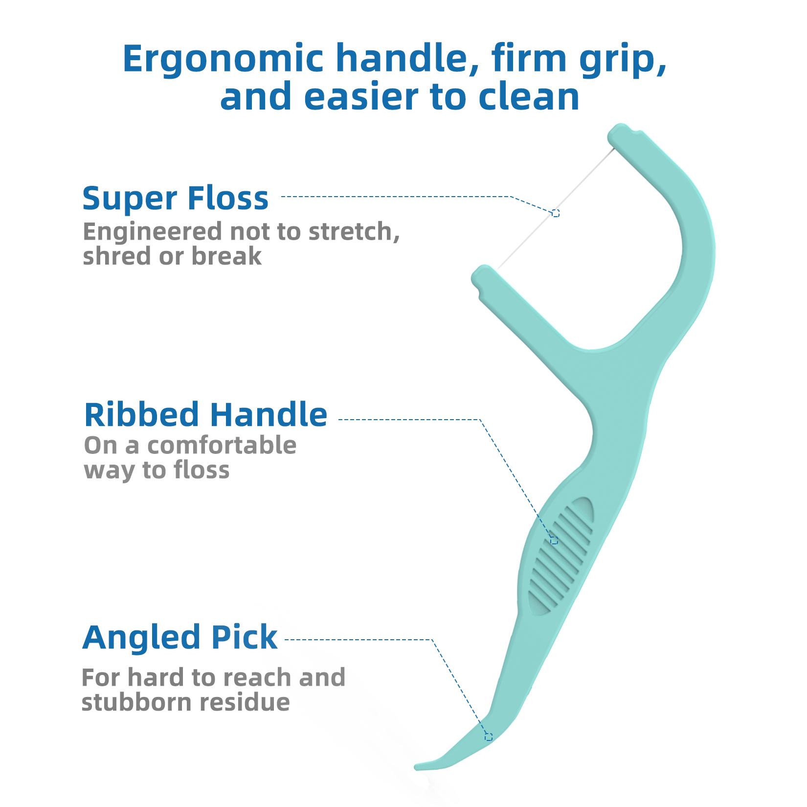 Professional Clean Flossers Extra Strong Flosser Pick, Fresh Mint, 150 Count