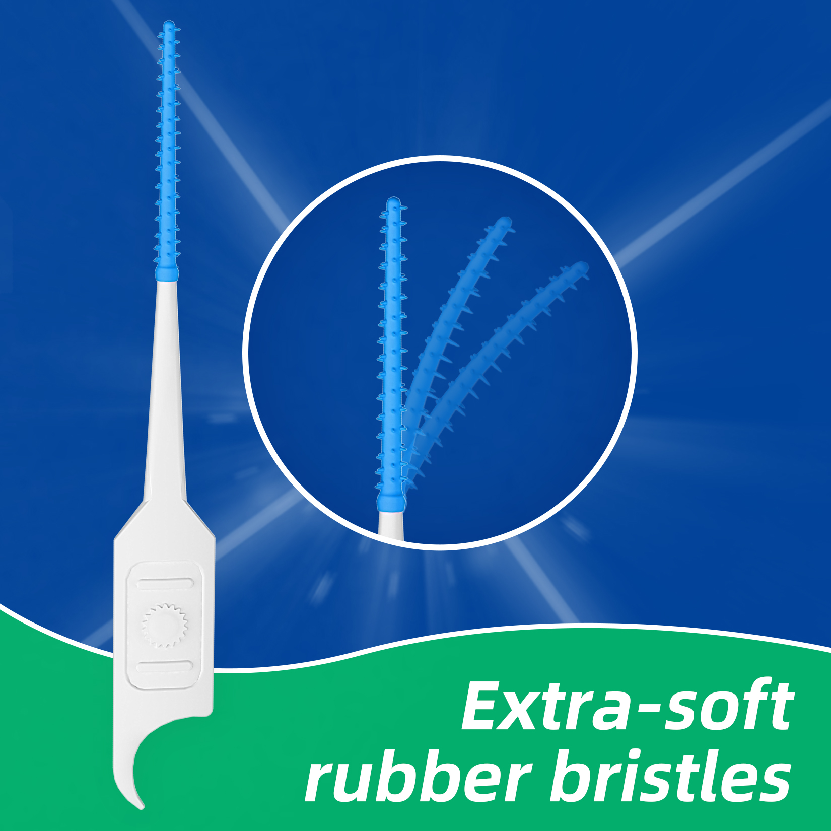 Dental Picks Soft Tooth Picks for Teeth Cleaning, Easy to Use Disposable Interdental Brushes with Convenient Carry Case (Blue, 300 Count)