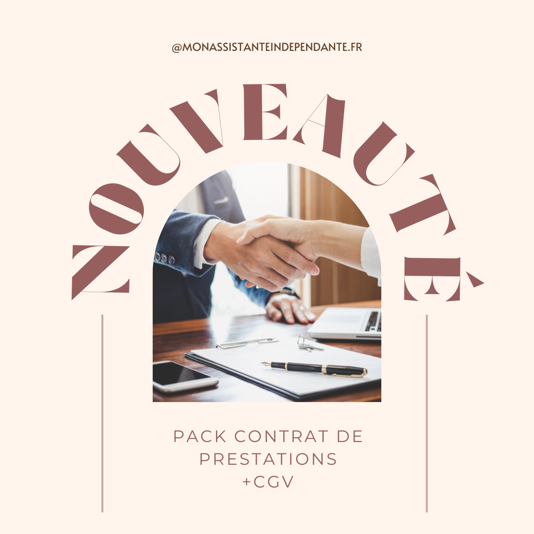 Pack de Documents Essentiels pour Assistante Indépendante - Contrats de Prestations de Services & CGV