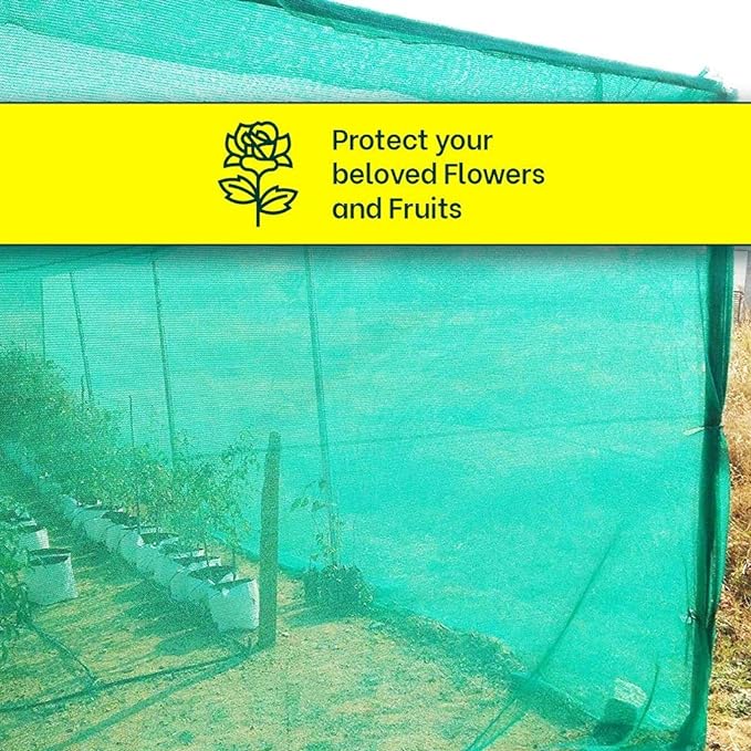 A P Green House 50% UV Stabilization Agro Netting Shade (3m X 5m, Green)