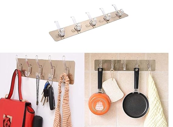 Zollyss Wall Hanger Hooks for Hanging Clothes I Strong Self Adhesive Magic Sticker(1 Pc)