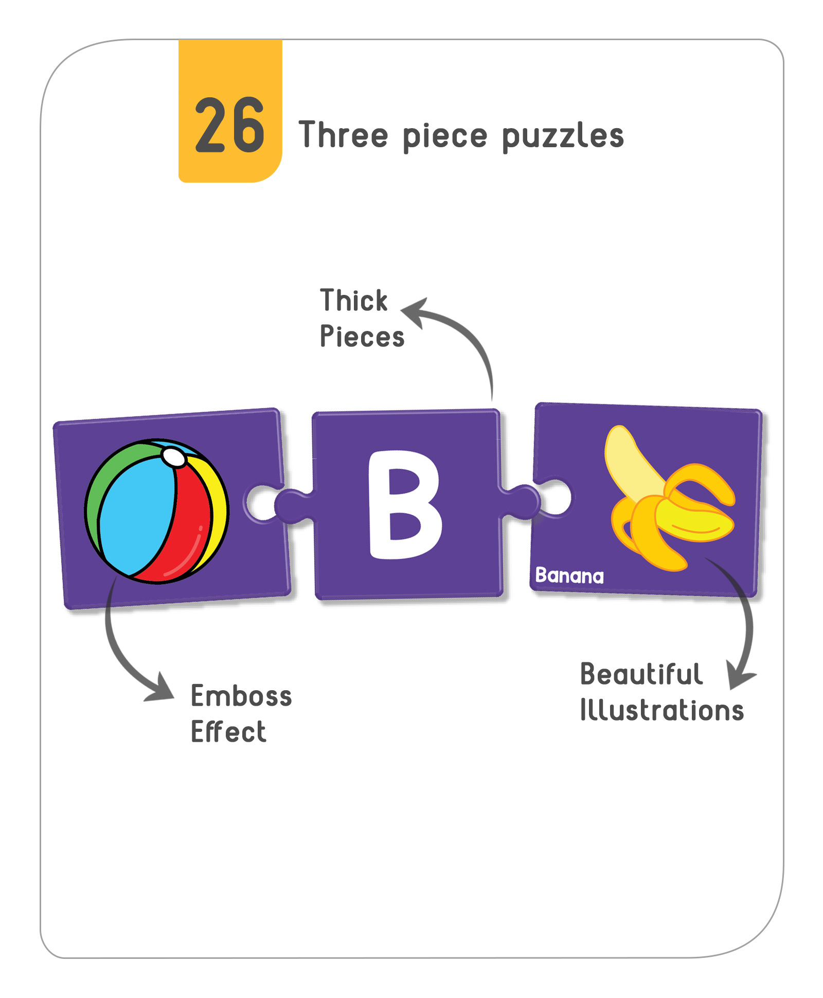 Babyhug 3 Piece Alphabet Matching Puzzle - 78 Pieces