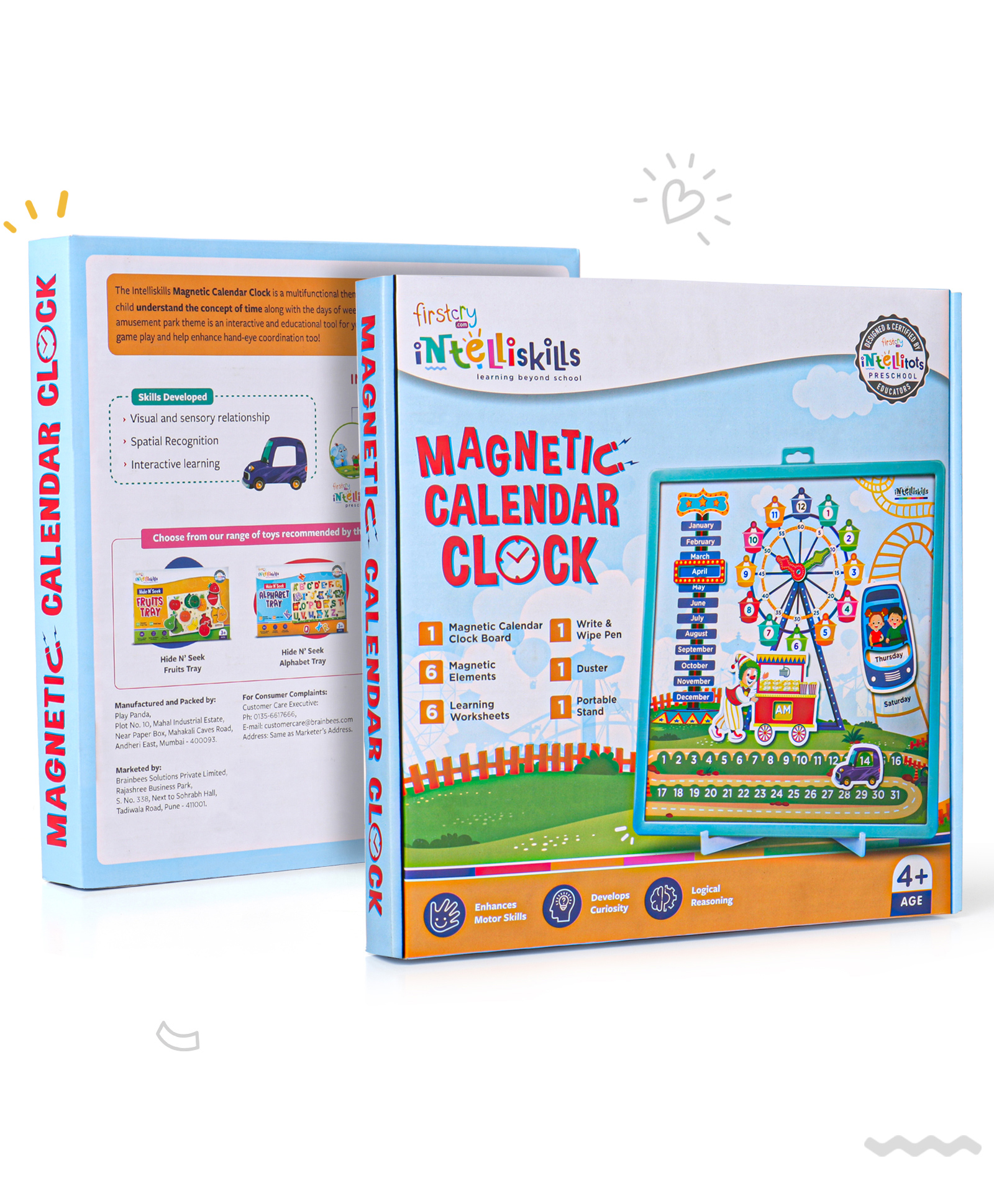 Intelliskills Learn With Puzzle Magnetic Calendar & Clock 7-in-1 - Multicolour