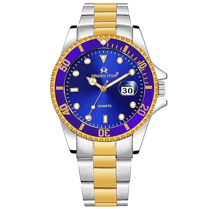 SWADESI STUFF Blue Dial Premium & Luxurious Stainless Steel Analog Watch for Men