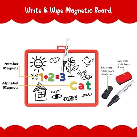 Wembley Fun with 3 in 1 Magnetic Alphabets for Kids Learning with Number Brain Game Activity Toys for 3 4 5Years Old