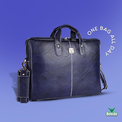 BEHIDE 15.6 Inch Vegan Leather Laptop Messenger Bag I 1-Year Warranty I Fits up to 14/15.6/16 Inch
