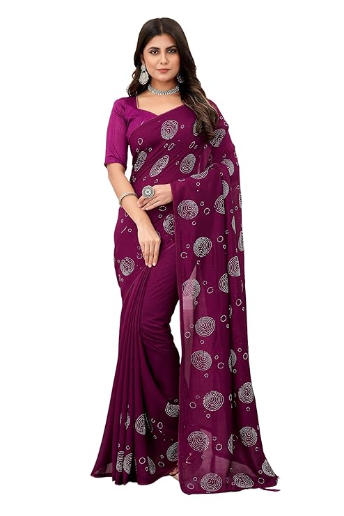 SWADESI STUFF Vichitra Silk Saree with Banglory Silk Blouse 