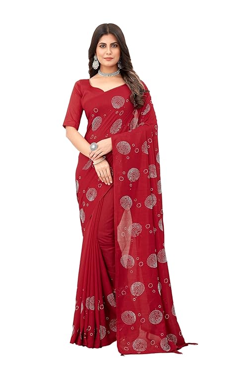 SWADESI STUFF Vichitra Silk Saree with Banglory Silk Blouse 
