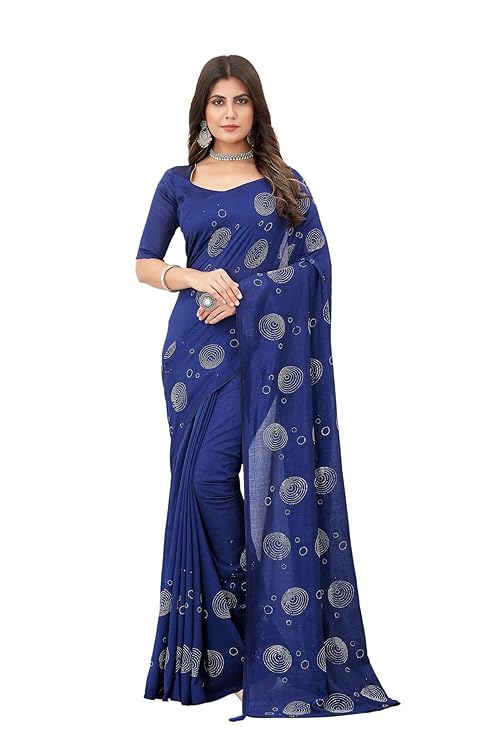 SWADESI STUFF Vichitra Silk Saree with Banglory Silk Blouse 