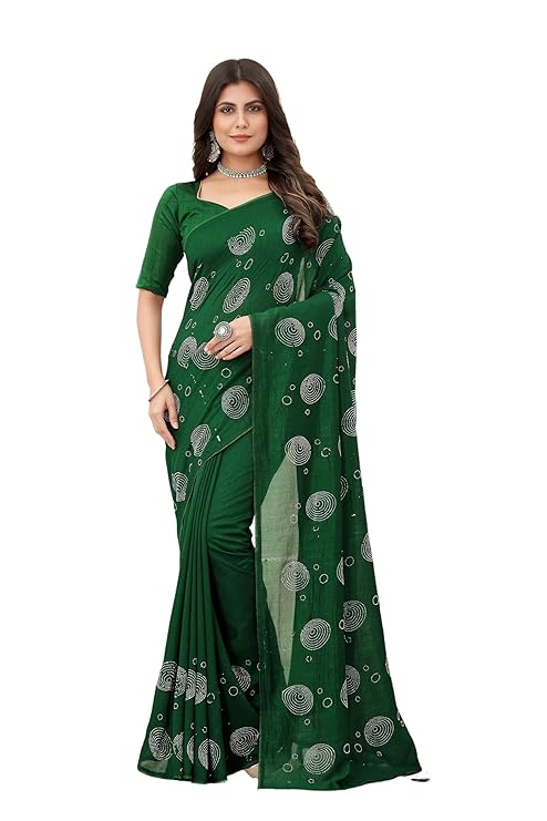 SWADESI STUFF Vichitra Silk Saree with Banglory Silk Blouse 