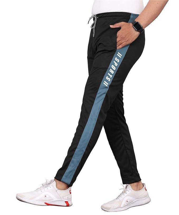 SWADESI STUFF Dry Fit Track Pant for Men | Slim Fit Running Gym Stretchable Comfortable Jogger with sports logo