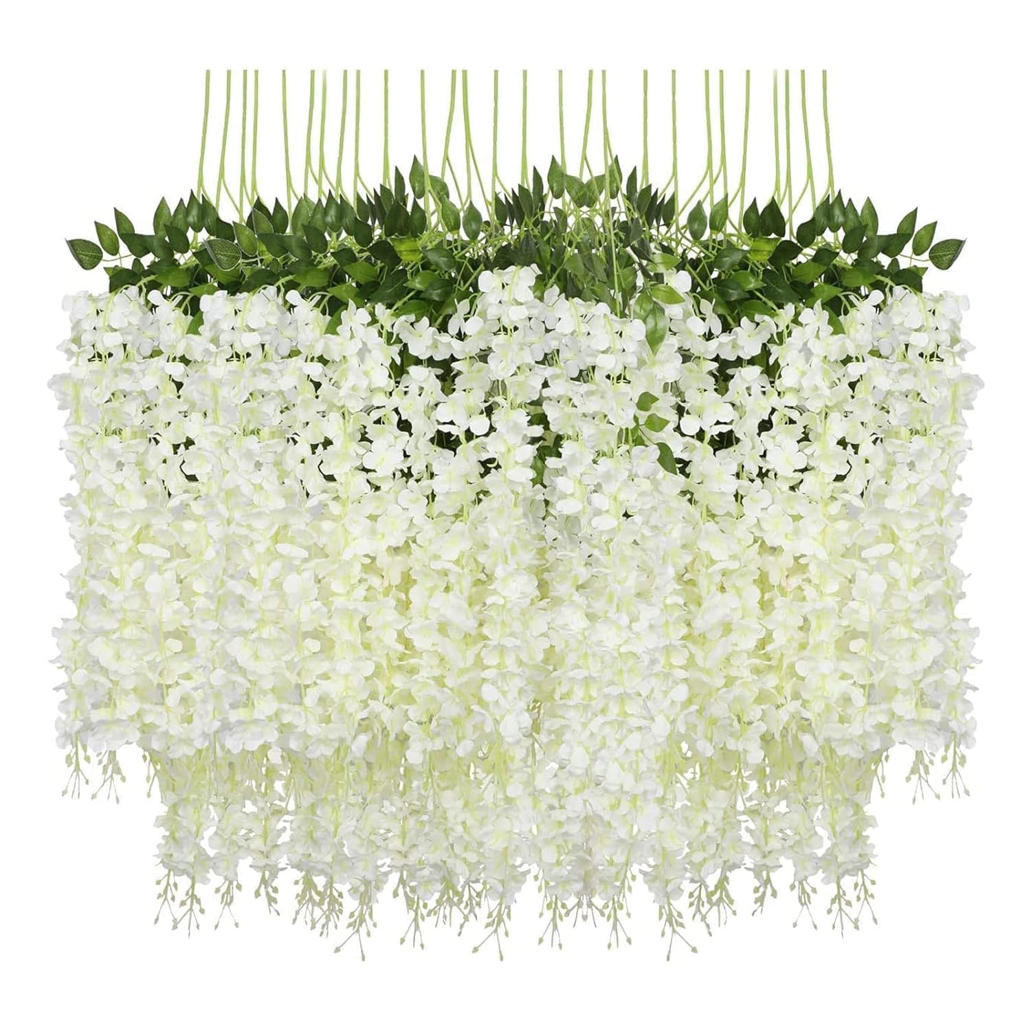 SWADESI STUFF Westeria Artificial Flower  (43 inch, Pack of 6, Flower Bunch)