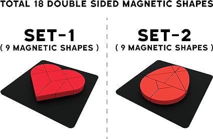 Play Poco Magnetic Brain Games - with 18 Double Sided Magnetic Shapes, Magnetic Board, 112 Puzzle Book, 112 Solution Book