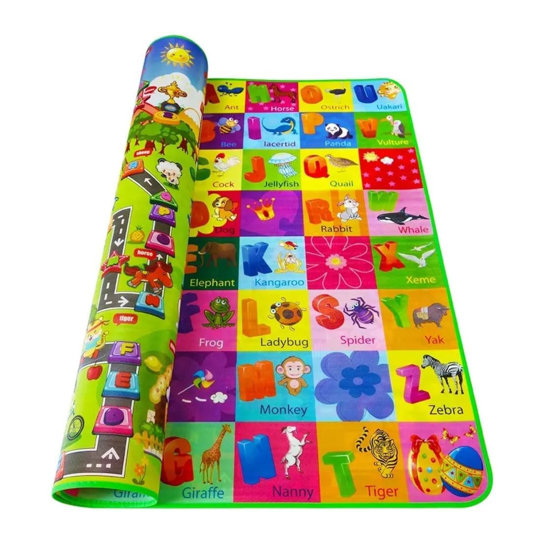 Fitness Mantra® 2 X 6 Feet, BPA Free, Water Proof, Reversible, Kids Learning & Crawling Baby Play Mat (2 X 6 Feet)