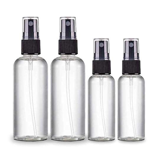 Zollyss Empty Clear Plastic Bottles Refillable Travel Size Cosmetic Containers Small Leak Proof Squeeze Bottles with Black Flip Cap for Toiletries, Shampoos Lotions Creams (100 ml - Pack Of 2)