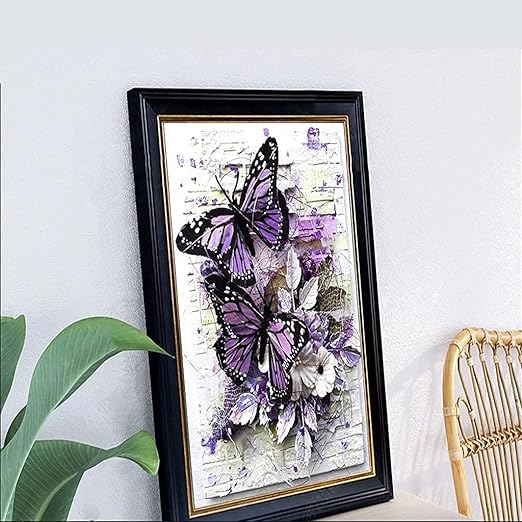 ArtRIght Diamond Painting Kit, 30 * 40cm Bright Butterfly Painting Kits, 5D Diamond Painting Kit for Adults & Kids, Art Wall Hangings Super Moon Night Scene for Home Wall Decor (30x40, 702)