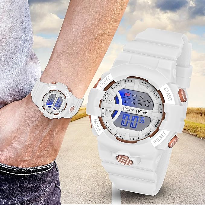 SWADESI STUFF Digital Multifunctional Pink Dial Sports Kids Watch for Boys & Girls
