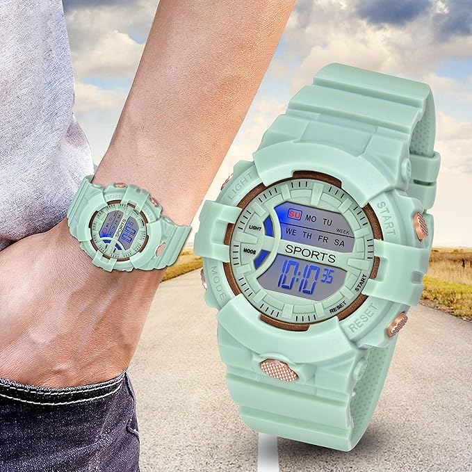 SWADESI STUFF Digital Multifunctional Pink Dial Sports Kids Watch for Boys & Girls