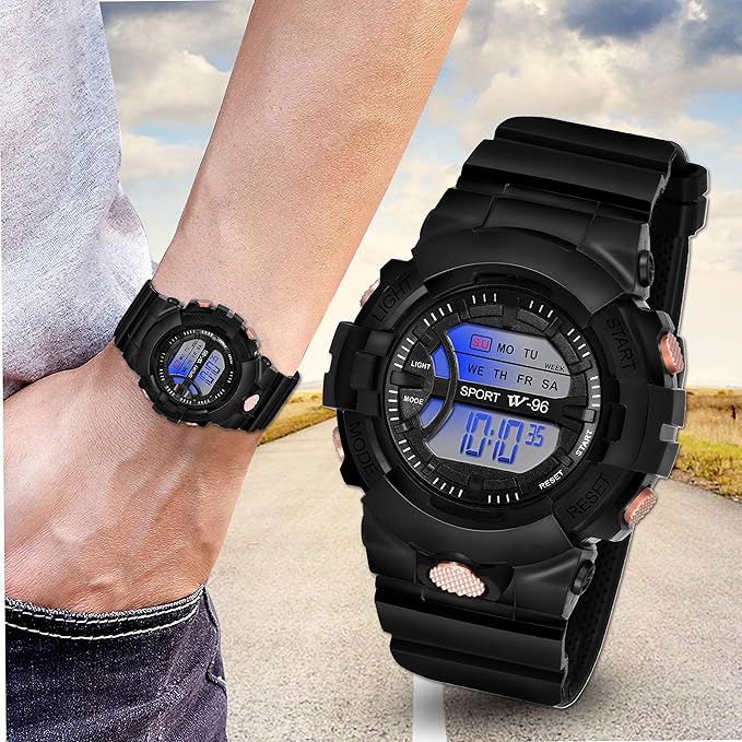 SWADESI STUFF Digital Multifunctional Pink Dial Sports Kids Watch for Boys & Girls