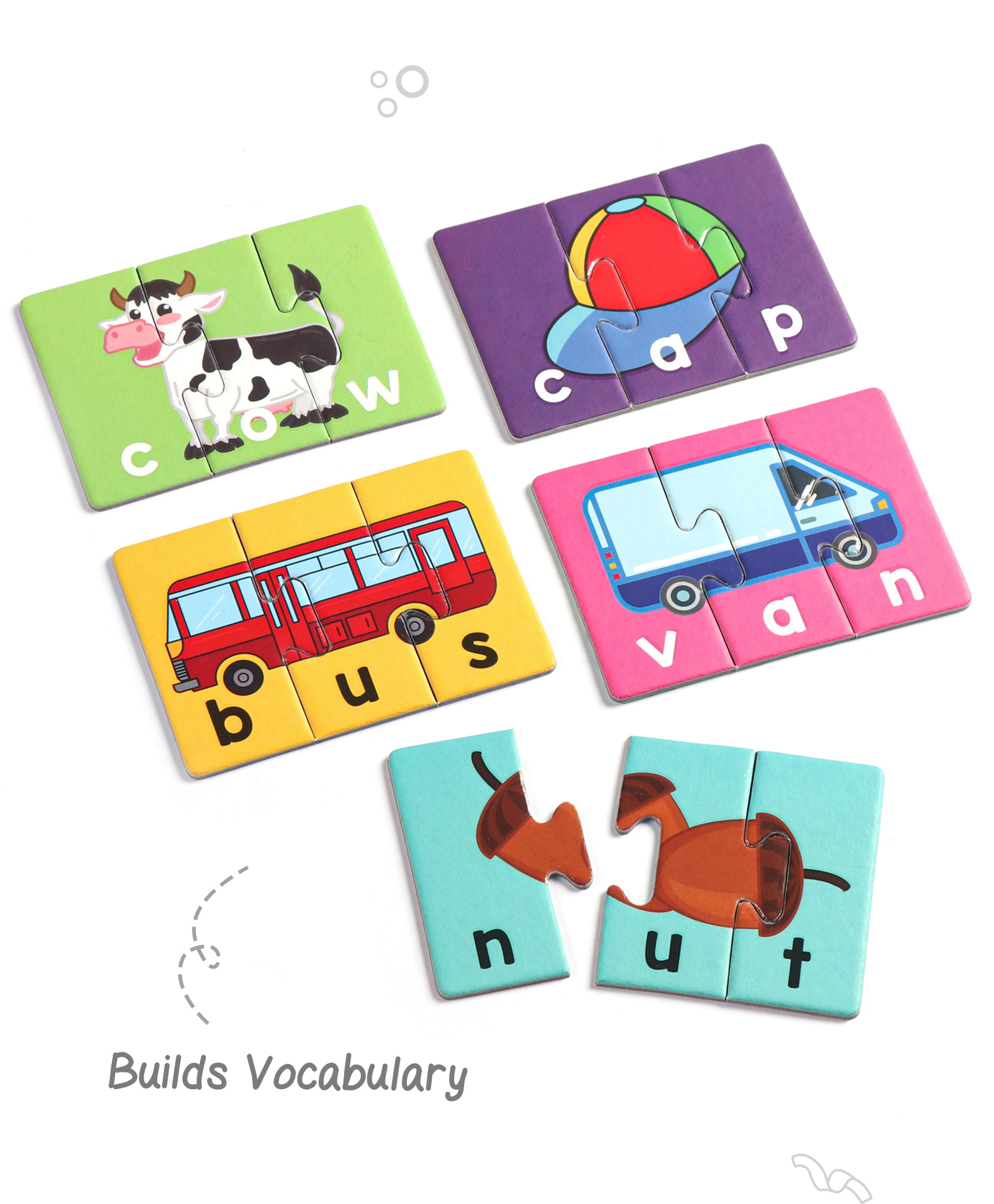Intelliskills 3 Letter Words Puzzles Multicolor - 90 Puzzle Pieces