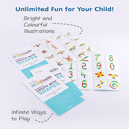 FIRSTCRY INTELLISKILLS Steam Series Magnetic Create With Shapes | 300+ Patterns Magnetic Shapes For Kids