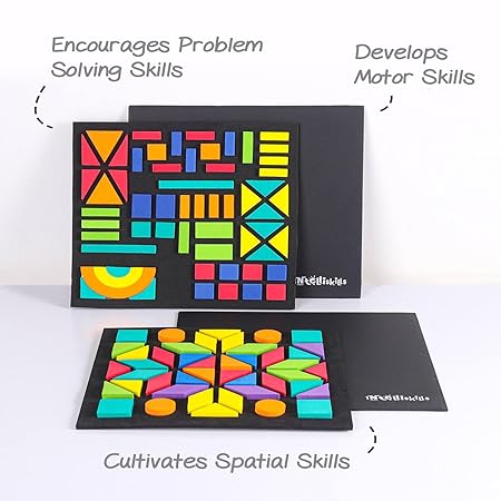 FIRSTCRY INTELLISKILLS Steam Series Magnetic Create With Shapes | 300+ Patterns Magnetic Shapes For Kids