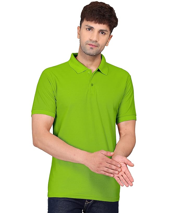 SWADESI STUFF Regular Fit Rich Solid Cotton Polo T-Shirt for Men