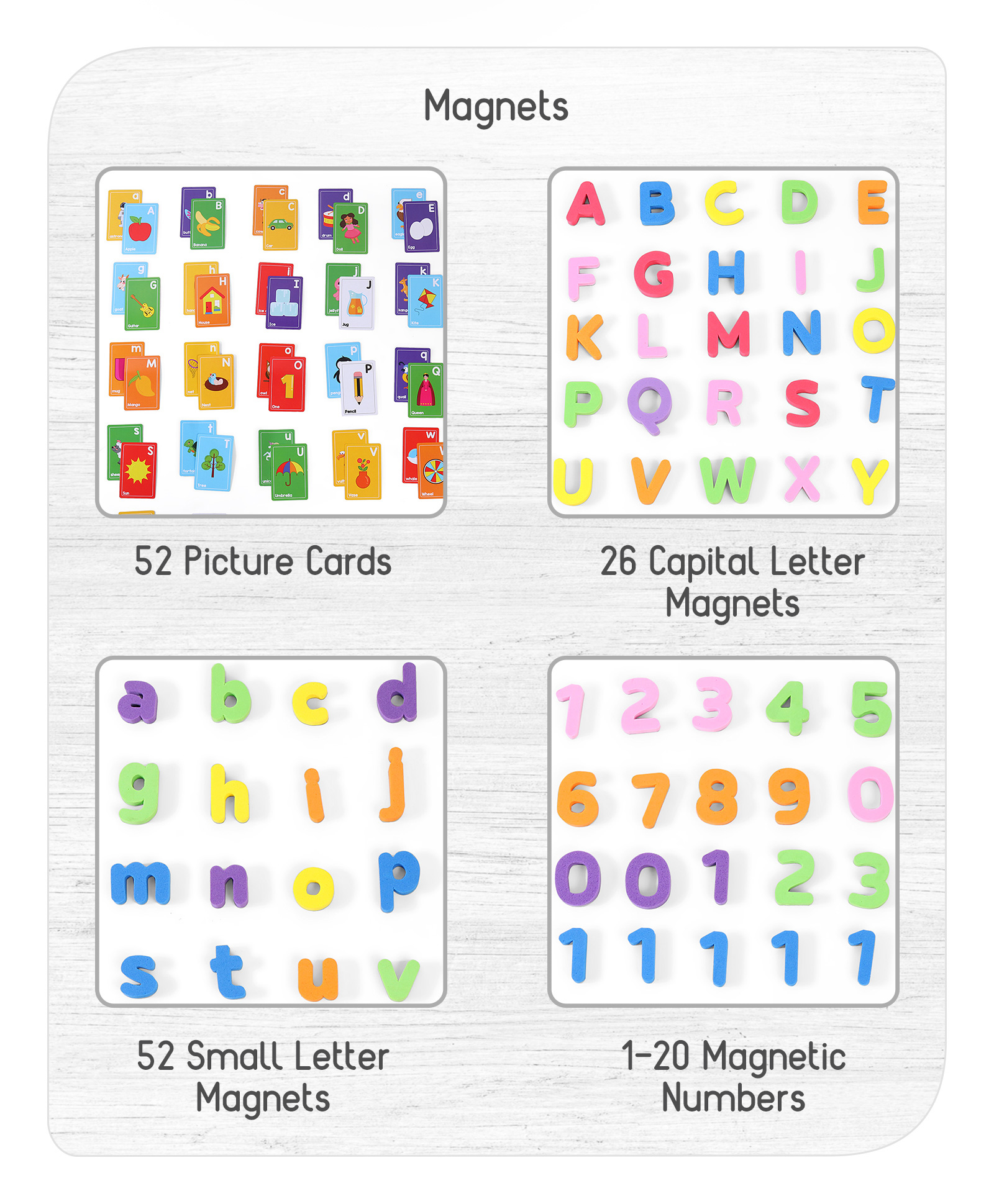 Babyhug Stepping Stones Magnetic Writing Activity Kit - 52 Picture & 108 Total Magnets