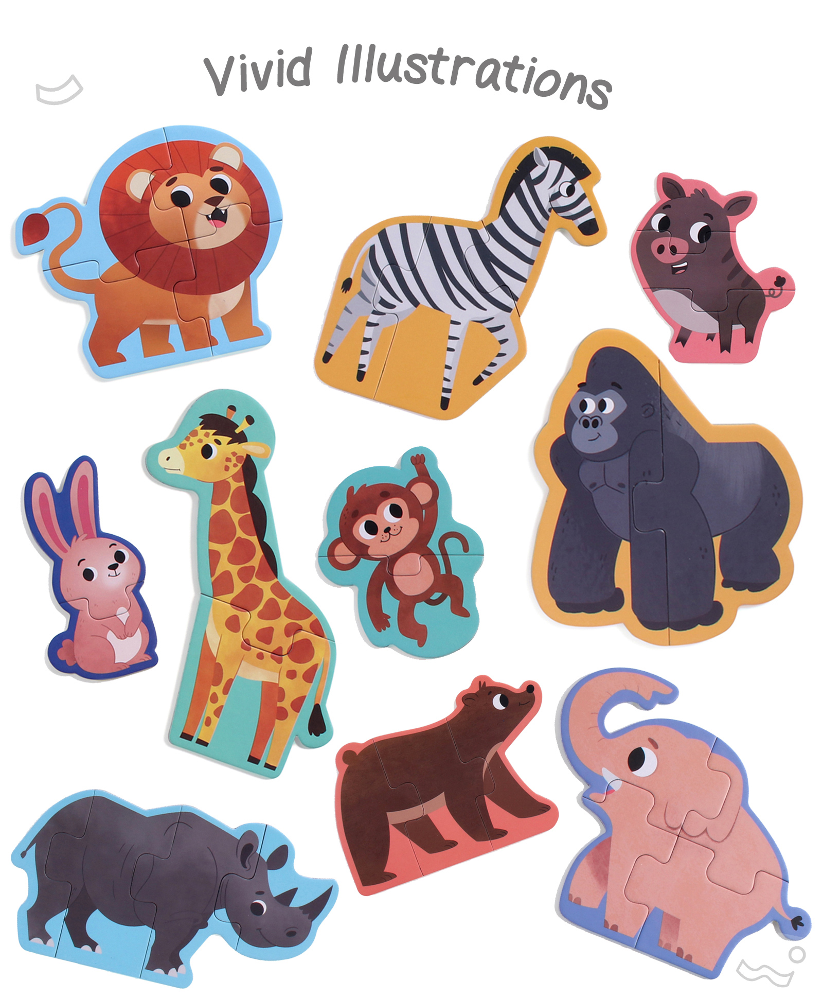Intelliskills Premium Level Up Animal Puzzles - 29 Pieces