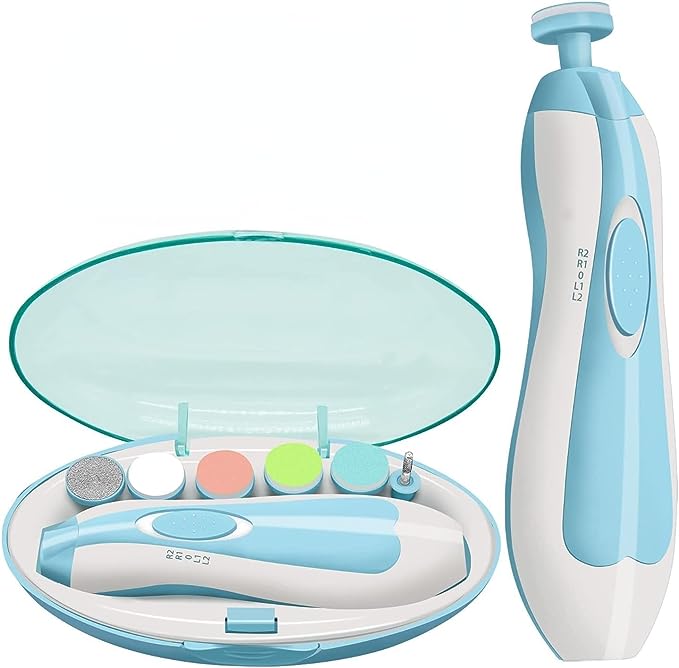 Quisitics Electric Nail Trimmer For Baby, Baby Nail Trimmer, Baby Nail Cutter, Nail Trimmer For New Born Baby, Kids Nail Cutter With Light (Multi Colour), 1 Set