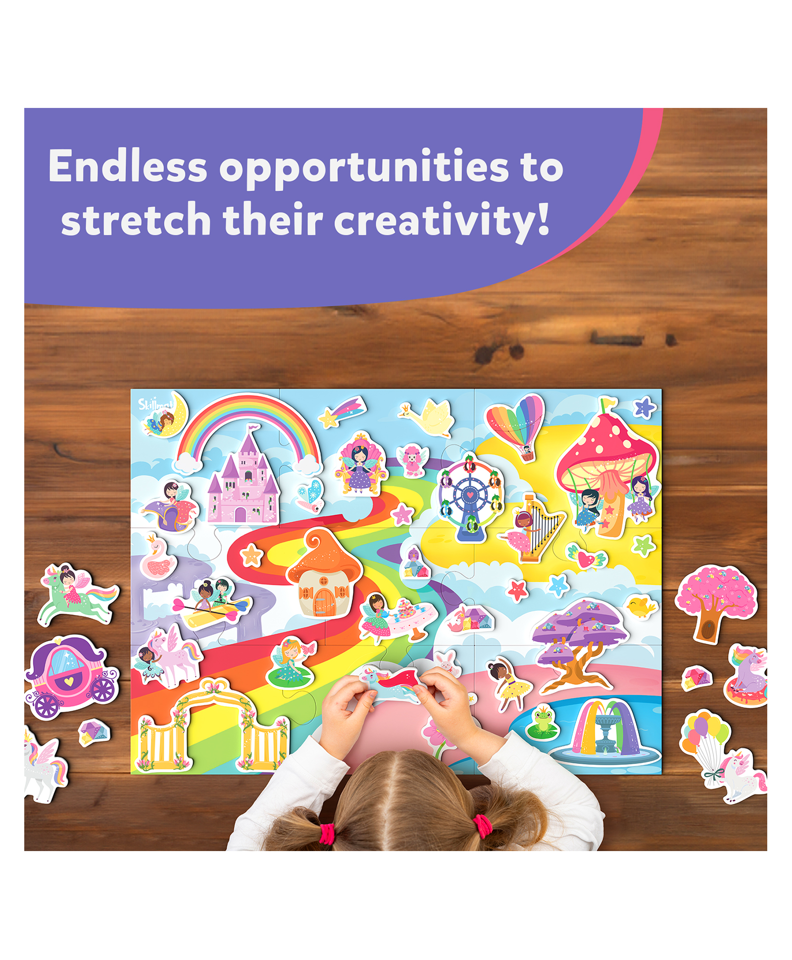 Skillmatics Creative Toy Magnetopia Princess and Unicorn Land, Interactive Pretend Play Set for Kids