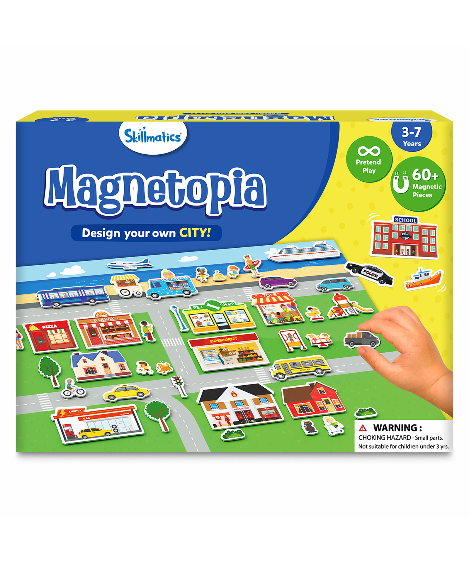 Skillmatics Creative Toy Magnetopia Design Your Home Interactive Pretend Play Set with 60+ Magnetic Pieces - Multicolour