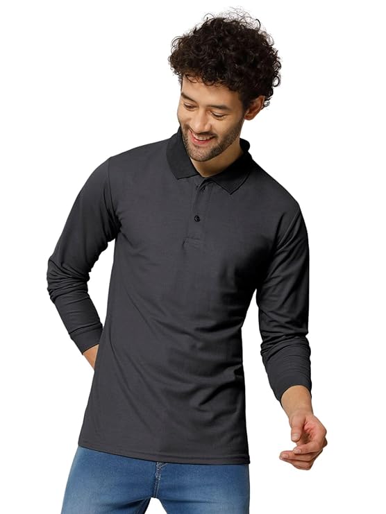 SWADESI STUFF Trendy Solid Colors Long Sleeve Regular Fit Men's Polo