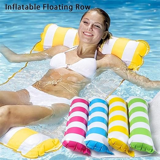 Water Pool Lounge Bed Swim Chair Beach Swimming Pool Hammock Seats Portable Water Floats Bed for Party Vacation Fun Rest Saddle Beach Drifter