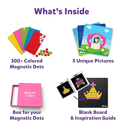 Skillmatics Art Activity - Dot It with Magnets Unicorns & Princesses, No Mess Repeatable Art for Kids, DIY Craft Kits, Gifts for Ages 4, 5, 6, 7