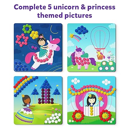 Skillmatics Art Activity - Dot It with Magnets Unicorns & Princesses, No Mess Repeatable Art for Kids, DIY Craft Kits, Gifts for Ages 4, 5, 6, 7