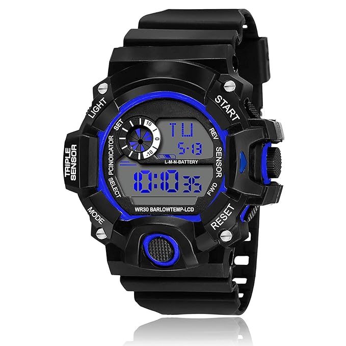 SWADESI STUFF Digital Multi Functional Black Dial Watch for Men & Boys