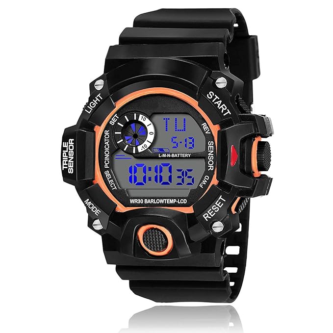 SWADESI STUFF Digital Multi Functional Black Dial Watch for Men & Boys