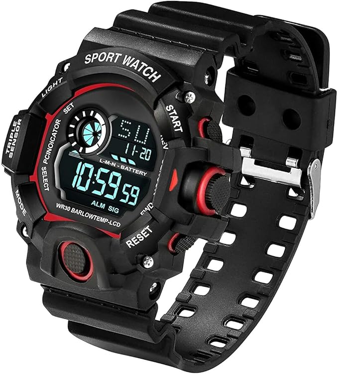 SWADESI STUFF Digital Multi Functional Black Dial Watch for Men & Boys