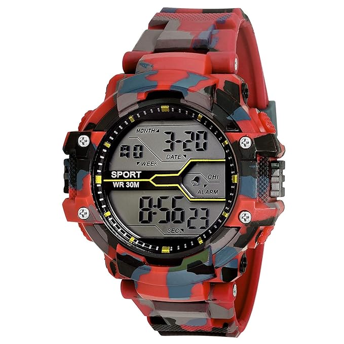 SWADESI STUFF Digital Army Green Black Dial Watch for Men & Boys