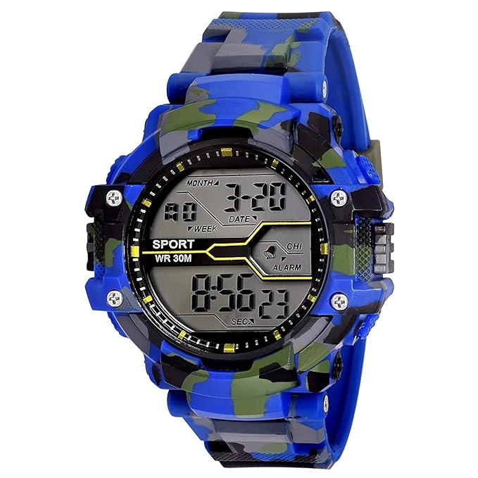 SWADESI STUFF Digital Army Green Black Dial Watch for Men & Boys