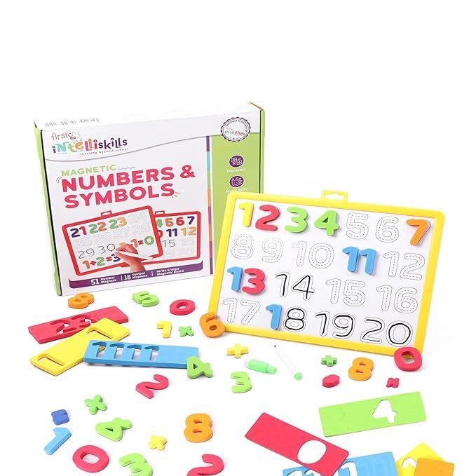 Intelliskills Premium 69 Pcs Magnetic Numbers & Symbols for Kids