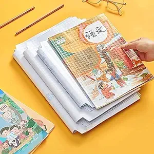Sadvidhya Transparent Paper Sticker Book Cover Film Clear Matte for Craft 10 Pcs,Waterproof School Textbook Protective Case Cover Can Be Cut Self-Adhesive Book Cover Paper Sticker Book Film (10)