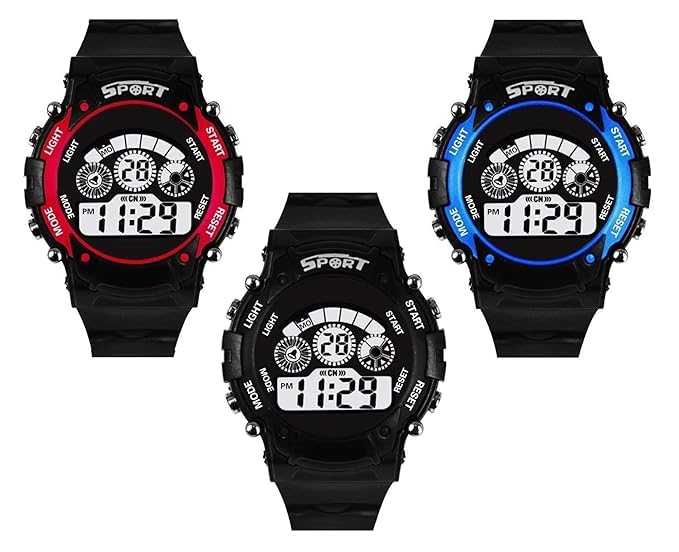 SWADESI STUFF Combo of 3 Digital Black Dial Kids Watch (Combo of 3)