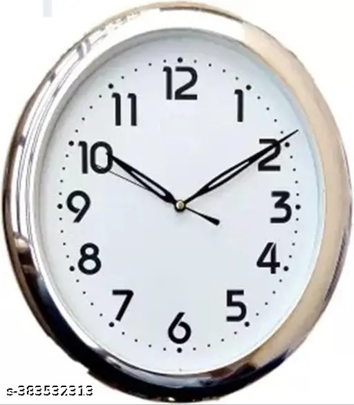 Dinine Craft Analog 20 cm X 20 cm Wall Clock (silver, With Glass, Standard)