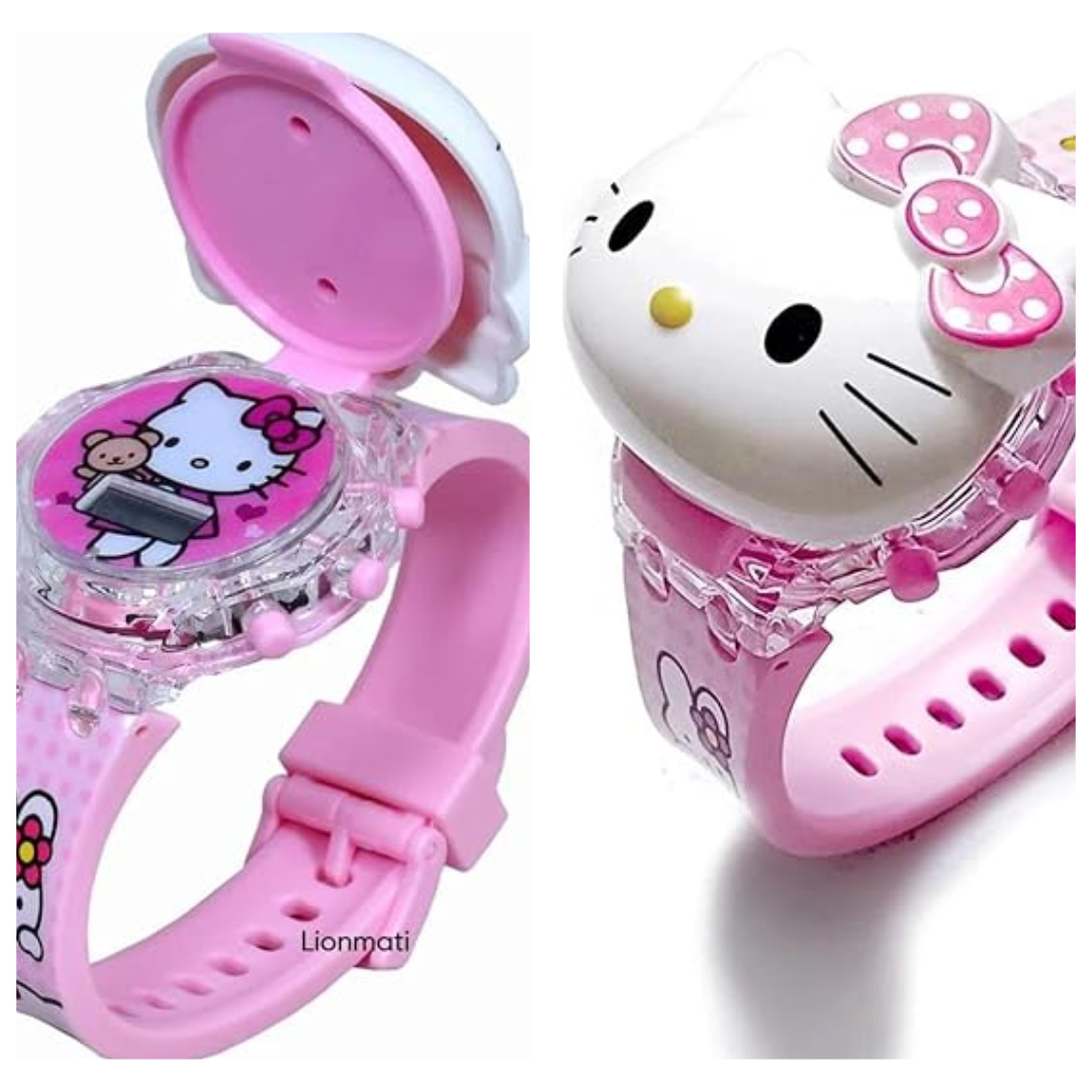 SWADESI STUFF 3D CARTOON BACK GROUND MULTILIGHT DIGITAL KIDS WATCH for GIRLS