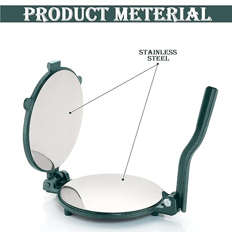 DEEP -16CM Cast Iron Manual Puri Maker | Poori Press | Empanadas & Pathiri Press | Dough Press Machine Made With Stainless Steel Inner Surface