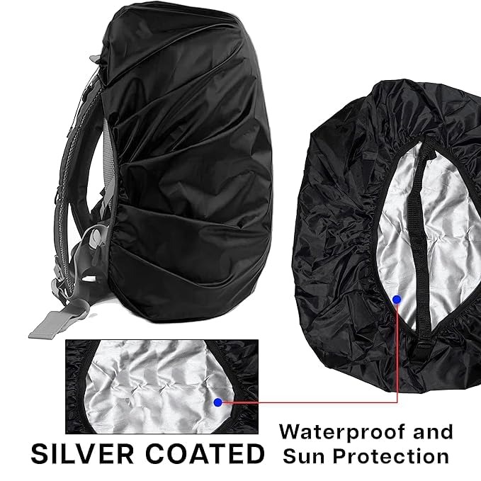Claiez Dust & Rain Cover for Backpack with Pouch, Waterproof Dustproof Rain Cover Bag Elastic Adjustable for School, College,Office, Trekking Bags