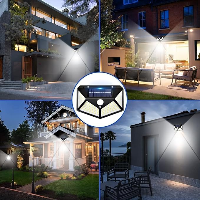 Vont LED Bright Outdoor Solar Lights with Motion Sensor Solar Powered Wireless Waterproof Night Spotlight for Outdoor/Garden Wall, Solar Lights for Home Electric Lantern